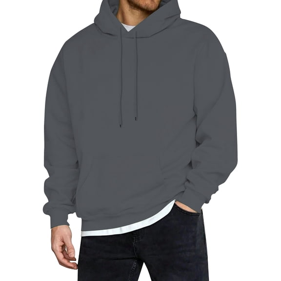 JTieacloth Sweatshirt Winter Hooded Mens Autumn And Winter Letter Oversize Loose Hooded Pullover Sweater Top Blouse Coat Gray