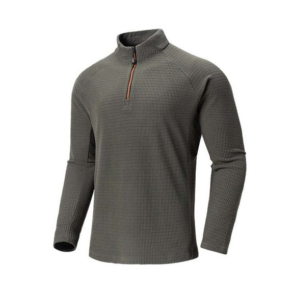 JTieacloth Thin Tee Shirts Men 2025 Autumn/Winter Half Zipper Men's Hoodie Large Long Sleeve Bottom Stand Up Collar Casual T Shirt