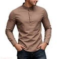 thumbnail image 1 of JTieacloth Timeless Slim Fit Long Sleeve Dress Shirt For With Stand Collar Business Casual Officewear For Everyday Style Button Down Shirt for Men Yellow, 1 of 5