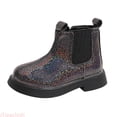 thumbnail image 1 of JTieacloth Toddler Girls Glitter Ankle Boots, Non- Side Zipper Kids Winter Short Boots Back to School Wear(Black), 1 of 5