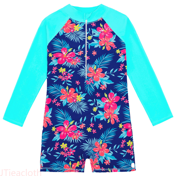JTieacloth Toddler Girls Long Sleeve Printing Beach Bathing Suit Girls Swimwear Swimsuit,Sizes 3-4 Years