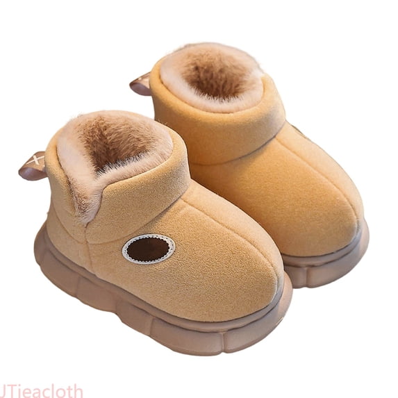 JTieacloth Toddler Girls Snow Boots Winter Warm Lined Boots For Girls Kids Non Outdoor Soft Sole Childrens Ankle Booties Toddler Casual Footwear,White