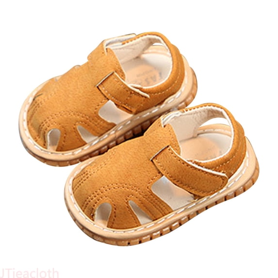 JTieacloth Toddler Little Kids Leather Soft Closed Toe Flat Shoes Summer Sandals,Sizes 4.5 Toddler
