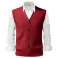 thumbnail image 1 of JTieacloth Tops for Men Loose Fit plus Size Male Autumn And Winter Buckle Sweater Vest Vest V Neck Pure Color Wool Collarless Shirt Combined Body Type Non Hooded Vest Sweater Vest, 1 of 4