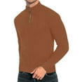thumbnail image 1 of JTieacloth Warm Cardigan Sweaters Male Autumn And Winter Half Turtleneck Zipper Sweater Long Sleeve Sweater Sweater Casual Pullover(Brown), 1 of 5
