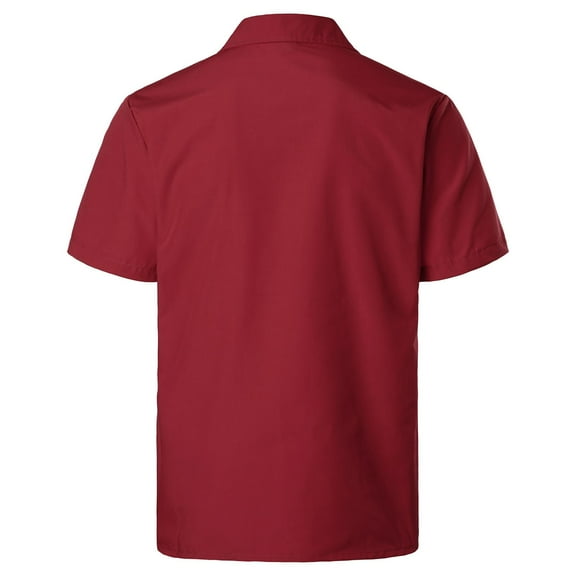 JTieacloth Wedding Button Down Shirt Mens Spring And Summer Fashion And Leisure Dongfeng Pocket Button Lapel T Shirt Short Sleeve Shirt Red