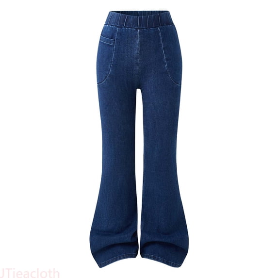 JTieacloth Wide Leg Jeans for School High Waisted Stretch Flare Denim Pants For Girls Fashionable And Comfortable Trousers With Bootcut Design For Autumn Winter Casual Wear,Sizes 13-14 Years