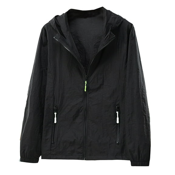 JTieacloth Windproof Jackets "Men's And Women's Long Sleeve Outdoor Sports Apparel For Couples Lightweight Breathable And Comfortable Activewear" Black