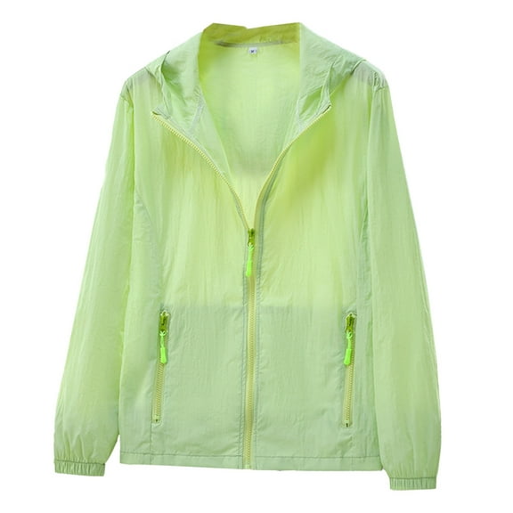 JTieacloth Windproof Jackets "Men's And Women's Long Sleeve Outdoor Sports Apparel For Couples Lightweight Breathable And Comfortable Activewear" Green