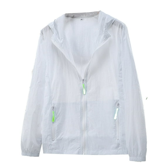 JTieacloth Windproof Jackets "Men's And Women's Long Sleeve Outdoor Sports Apparel For Couples Lightweight Breathable And Comfortable Activewear" White
