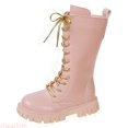 thumbnail image 1 of JTieacloth Winter Girls Boots Mid Calf Height Durable Comfortable Warm Lined Casual Everyday Wear Non Sole Design For Toddler Kids Footwear,Outdoor Boots Pink, 1 of 4