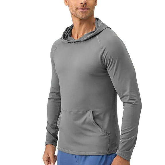 JTieacloth Winter Hoodies Men's Sports Hoodie Hooded Absorption Quick Drying Fitness Jacket Slim Running Training Long Sleeve Gray