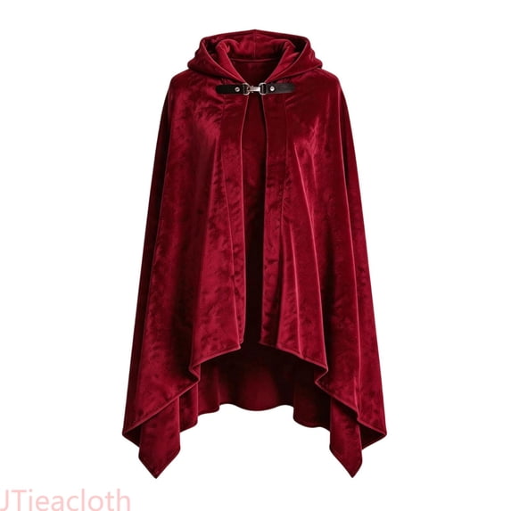 JTieacloth Womens Holiday Cloak Velvet Hooded Cape For Party Adult Kids Warm Cloak Wrap
