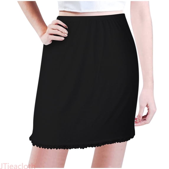 JTieacloth Womens Mini Skirt Underwear Elastic Skirt Bottom Strap Lace Skirt,Skirt for Women(Black)