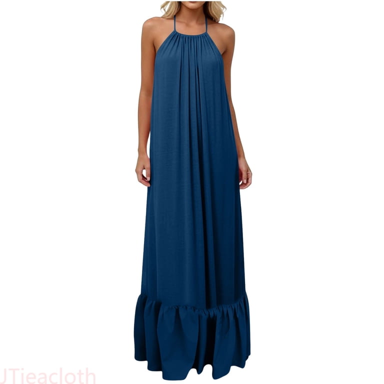casual retro dresses JTieacloth Womens Summer Style Maxi Dresses Backless Cami Dress Flowy Beach Dresses,Blue Simply including your measurements soi:extra_glitter Size:58/32 50s dress 5 Plus-Size Fashion Influencers