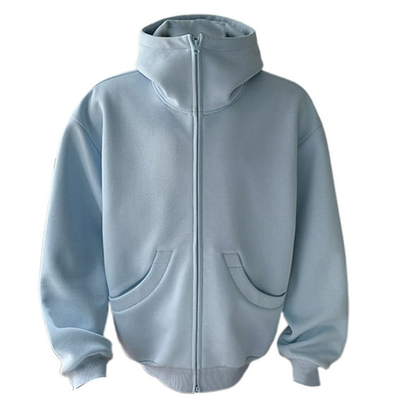 JTieacloth Zip Pullover Sweatshirts Men's Hoodies & Sweatshirts Lightweight Comfortable Zip Up Hoodie Casual Loose Fit Pullover Jacket For Daily Wear And Outdoor Activities Blue