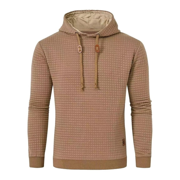 JTieacloth Zip Up Casual Hoodies Men's Long Sleeve Shirt Casual Sweatshirt Solid Plaid Holiday Shirts Hooded Tops Yellow