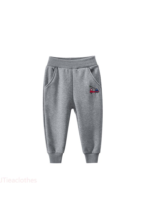 Autumn Winter Cartoon Print Boys Long Pants Alphabet Boys Sport Corded Footpants With Fleece Pants,Boys Pants Sizes 3-4 Years