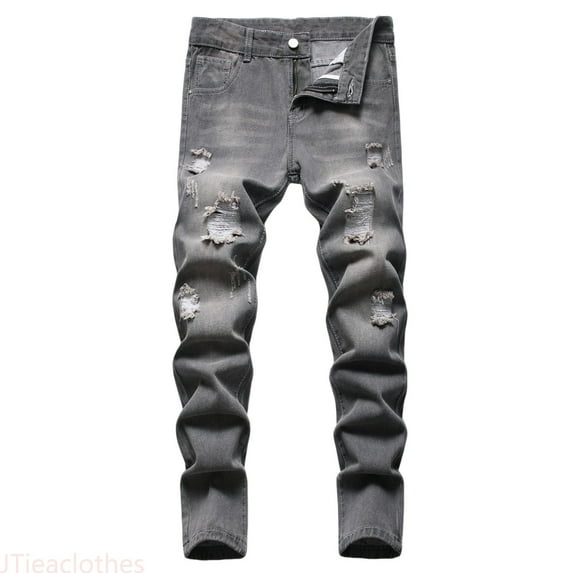 JTieaclothes Boy's Fit Ripped Distressed Fashion Kids Denim Jeans Pants,Boys Pants Sizes 6-7 Years