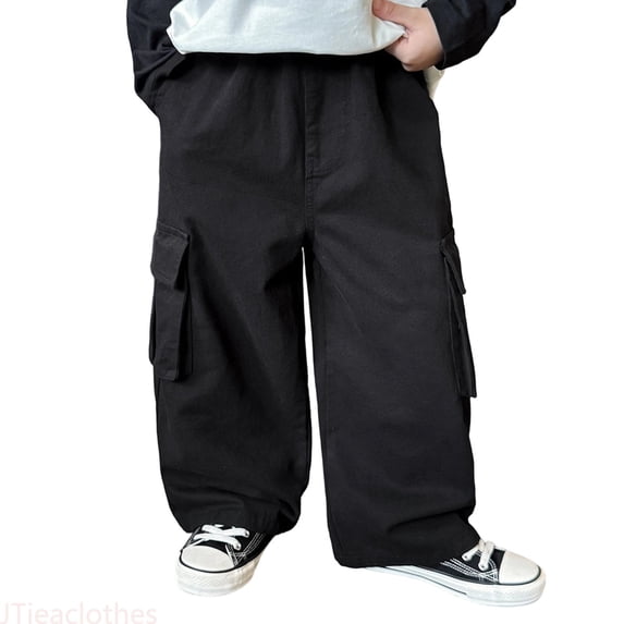JTieaclothes Boys Cargo Pants With 3D Pockets Loose Fit Casual Joggers Comfortable Trousers For Kids Outdoor Play And Daily Wear,Boys Pants Sizes 7-8 Years