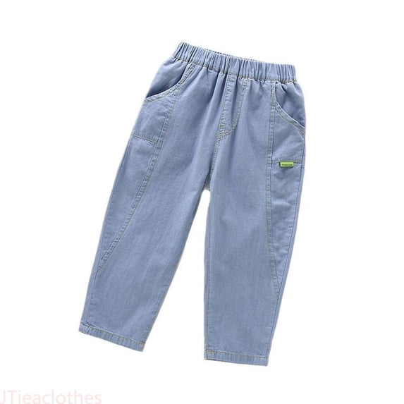 JTieaclothes Boys Casual Pants For Toddlers And Kids Lightweight Elastic Waist Comfortable Everyday Wear Spring Summer Loose Fit Pure Color Long Trousers Age 2 12,Boys Pants Sizes 6-7 Years
