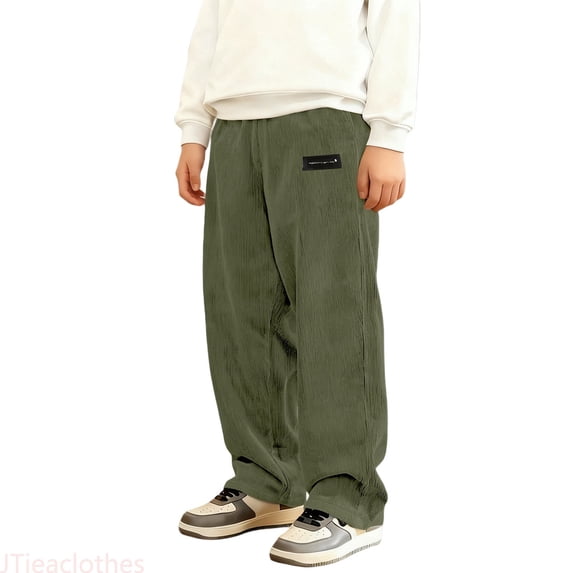 JTieaclothes Boys Corduroy Pants Classic Straight Leg Casual Pants For Kids Casual School,Boys Pants Sizes 7-8 Years
