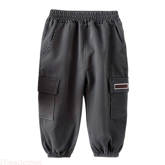 JTieaclothes Boys Pants Kids Casual Joggers Cargo Pants With Elastic Cuffs Comfortable Loose Fit Trousers For Toddler To Big Boys Daily Wear,Boys Pants Sizes 4-5 Years