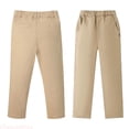 thumbnail image 1 of JTieaclothes Boys School Uniform Pants Khaki Casual Dress Pants Elastic Waist Flat Front Chino Pant,Boys Pants Sizes 11-12 Years, 1 of 5