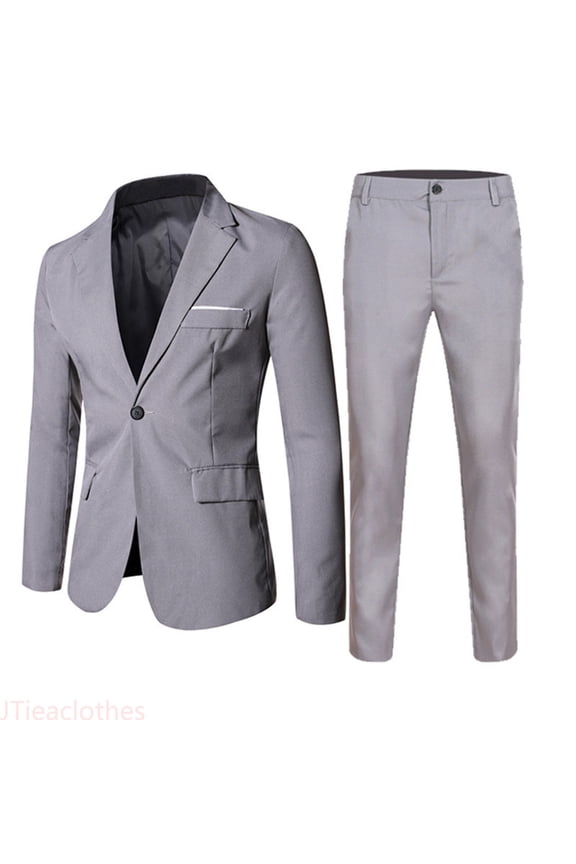 Boys Suits 2-Piece Formal Slim Fit Suit Set for Boys Formal Party Wedding Outfit with Blazer and Pants,Boys Outfit Sets Sizes 17-18 Years