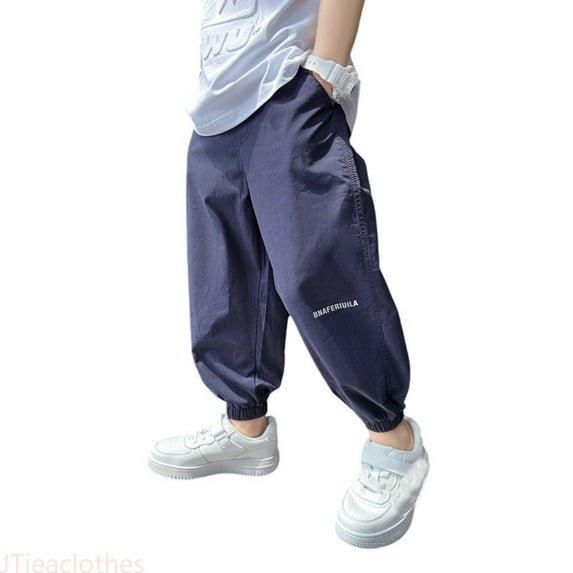 JTieaclothes Boys Summer Pants For Kids Lightweight Breathable Casual Trousers With Elastic Waist Comfortable Outdoor Play Clothes For Toddler To Teen,Boys Pants Sizes 4-5 Years