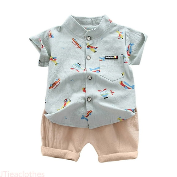 JTieaclothes Cartoon Set Clothes Tops+Shorts Summer 1 4Years Boys Baby Outfits T Shirt Boys Outfits&Set,Boys Outfit Sets Sizes 3-4 Years
