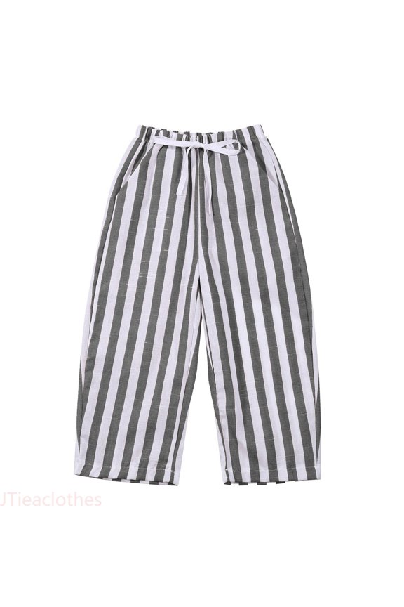 Kids Baby Girl Minimalist Striped Pants Daily Elastic Waist Pants,Boys Pants Sizes 18-24 Months
