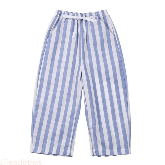JTieaclothes Kids Baby Girl Minimalist Striped Pants Daily Elastic Waist Pants,Boys Pants Sizes 4-5 Years