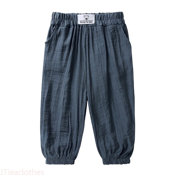JTieaclothes Toddler Kids Boy Girl Casual Basic Plain Soft Trousers Baby Spring Summer Comfy Linen Pants,Boys Pants Sizes 2-3 Years