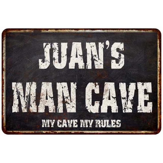 JUAN'S Man Cave Black Grunge Sign Home Decor Gift Cave Funny 208120004076