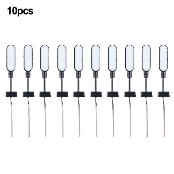 JUANCHENG 10Pcs Miniatures Light 28mm Ho Train Modern Indoor Railway Lights Track N Kit Platform Light LED Railroads Building Ornament Black