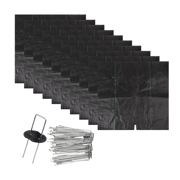 JUANCHENG 10pcs Garden for Protection Mats Grass Control Tree Disc Mulch Mat with Ground Pegs