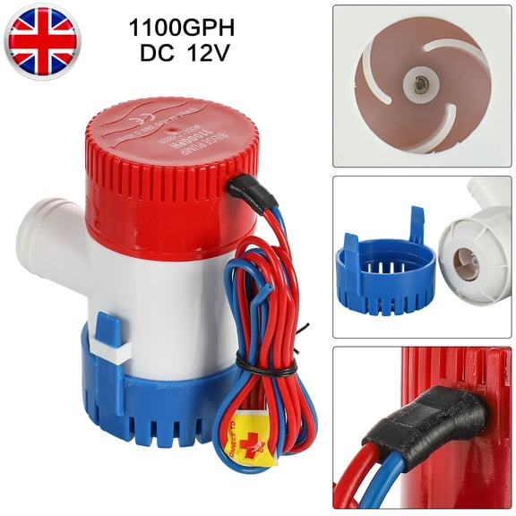 JUANCHENG 1100GPH Bilge Water Pump 12V Electric Yacht Boat Ship Submersible Marine 35012v