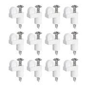 JUANCHENG 12/24pcs 3/8 Inch Window Screen Clips Plastic White Window Screen Holder Clips Window Screen Storm Door Panel Clip With Screws 12 pieces of white
