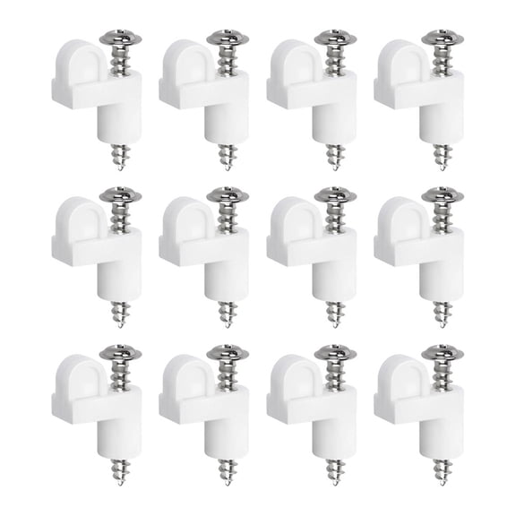 JUANCHENG 12/24pcs 3/8 Inch Window Screen Clips Plastic White Window Screen Holder Clips Window Screen Storm Door Panel Clip With Screws 12 pieces of white