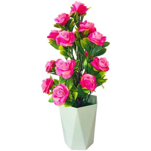 JUANCHENG 17 Bloom Artificial Silk Rose Tree with Dust Only Care for Indoor Spaces