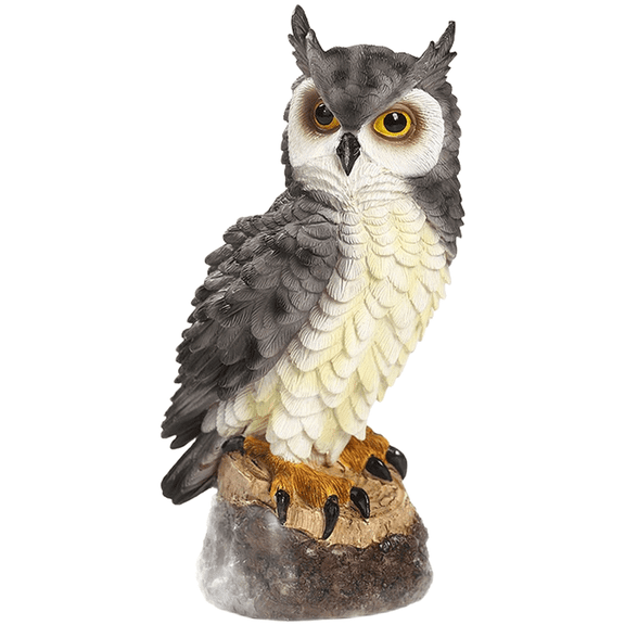 JUANCHENG 17cm fierce owl resin figurine garden decoration animal statue housewarming