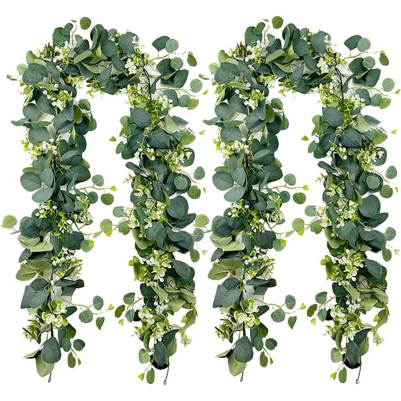 JUANCHENG 180cm Artificial Eucalyptus Garland for Table Decor and Event Backdrops