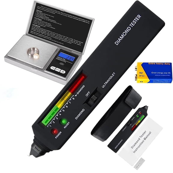 JUANCHENG 200 Grams Precision Jewelry Scale Diamond Tester Jewelry Tester Diamond Tester Dual Power AC 9V Built-in UV Light