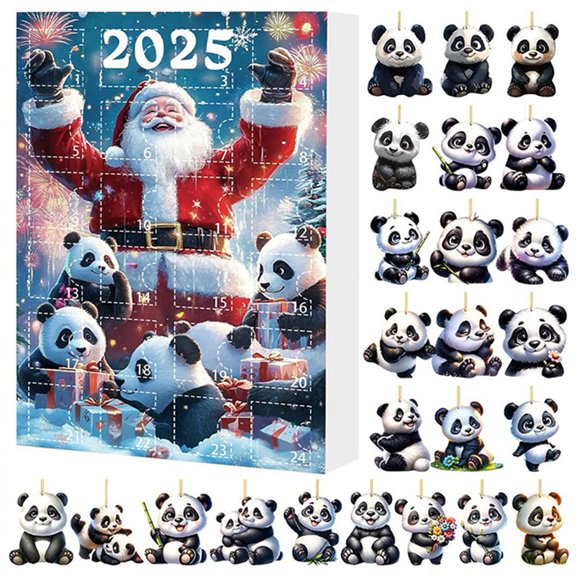 JUANCHENG 2025 Panda Countdown Calendar for Holiday Decorations and Fun Activities