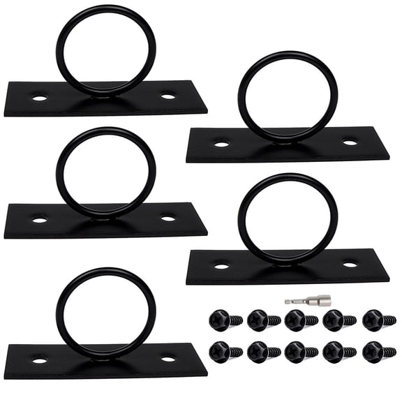 JUANCHENG 2inch Rope Holder Drop Ring Brackets 304 Stainless Steel Anti-rust Black Coating Easy Installation For Gardens