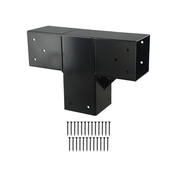 JUANCHENG 3 Way Bracket 4x4inch Steel DIY Pergola Hardware Kit 3Way Right Angle Corner Bracket With Base For Garden Furniture Balcony