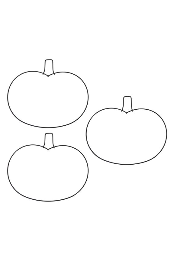 3PCS Garden Pumpkin Shaped Iron Rings Wrought Iron Decoration 25*30cm Black