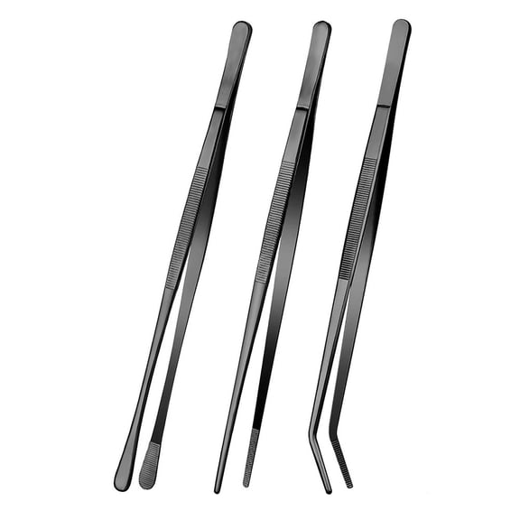 JUANCHENG 3PCS Precision Stainless Steel Cooking Tweezers: Perfect for Grilling