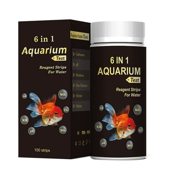 JUANCHENG 50pcs Aquarium Test Strips For Aquariums Fish Tanks Ponds Pools Shrimp Tanks Water Quality Testing 6-in-1 Design Versatile Usage